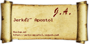 Jerkó Apostol névjegykártya
